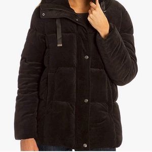 NWT Isaac Mizrahi black velvet puffer jacket M